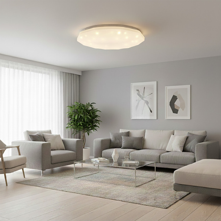 Plafond LED stropné svietidlo 48W 5300lm CCT 120° biela IP44 Pilot stmievateľné Pirius Sanico Goldlux