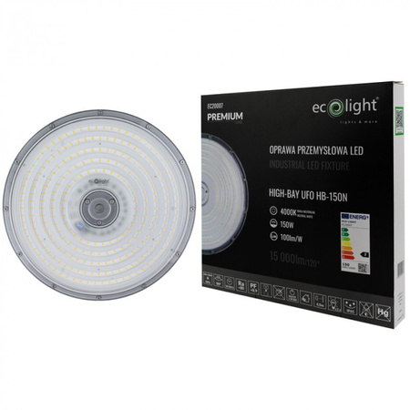 LED závesné svietidlo UFO HIGHBAY 150W 15000lm 4000K neutrálna biela IP65 PREMIUM Ecolight