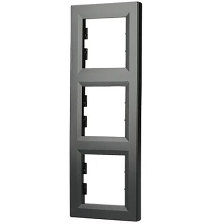 Vertikálny 3gangový rám pre trojzásuvku Asfora antracit
