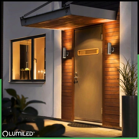 Záhradné nástenné svietidlo fasáda zhora nadol LED GU10 IP44 ZINNIA INOX LUMILED