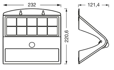 Vonkajšia solárna nástenná lampa LED 8W 850lm 4000K IP65 čierna so senzorom pohybu a súmraku Endura Ledvance