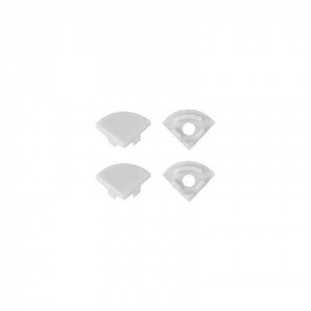 Hliníkový rohový LED profil povrchová montáž biely 2 m s tienidlom z mliečneho skla pre LED pásy + koncové krytky RW série Ecolight