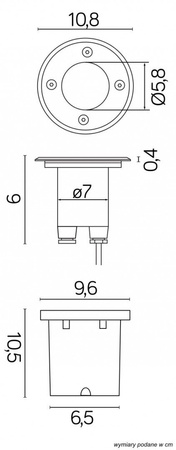 LED svietidlo na zem ST 5024 Round 1W 86lm 3000K IP67 Su-Ma