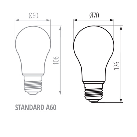 LED žiarovka E27 Edison A70 18W = 149W 2450lm 2700K teplá biela Clear XLED Filament Kanlux