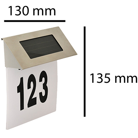 Solárna záhradná lampa LED s osvetlením čísla domu Fasádna nástenná lampa 5W 6500K IP44 Senzor GOLDLUX (Polux)