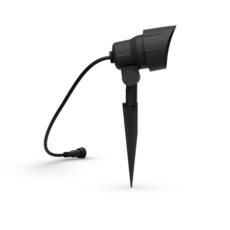 LED reflektorová záhradná lampa 6W 600lm 2700K IP44 čierna nízkonapäťová 12V Philips