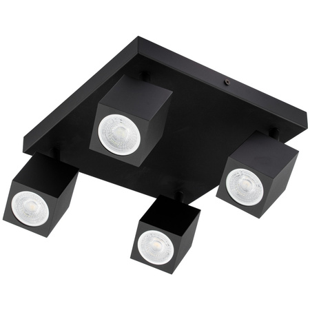 Reflektorové stropné svietidlo 4xGU10 QUANTUS Black