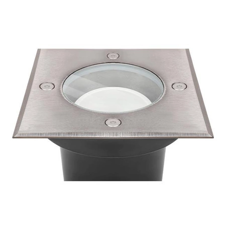 Podlahová LED GU10 štvorcová IP67 230V 11cm čierna strieborná Masterled