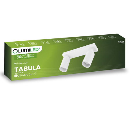 SPOT TUBA Reflektor Halogénové stropné svietidlo 2x GU10 TABULA LUMILED