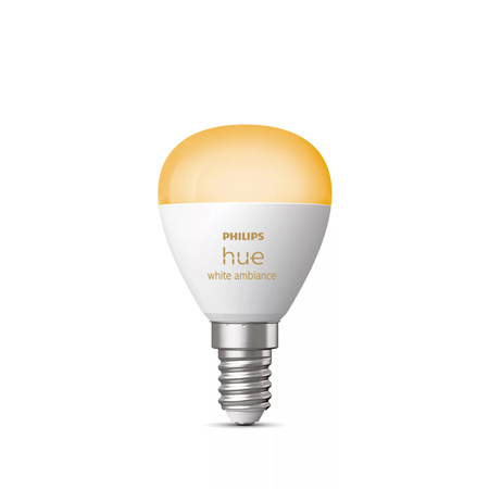 LED žiarovka E14 guľka P45 5,1W = 40W 470lm 2200-6500K CCT SMART Smart Bluetooth ZigBee White Ambiance Philips HUE