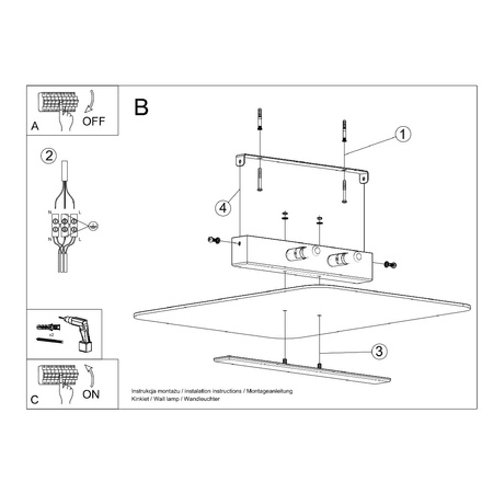 Stropné plafónové svietidlo 4x G9 obdĺžnikové chrómové moderné Azalia Sollux