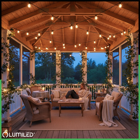 Záhradná svetelná reťaz Girland Outdoor 20m 40xE27 NARCI LUMILED