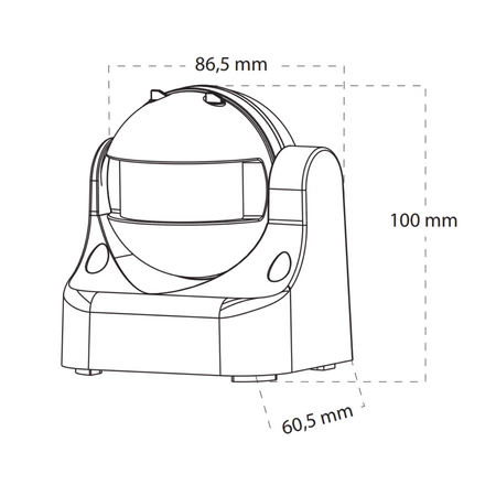 PIR detektor pohybu 12m 180° s ovládaním Povrchová montáž IP44 biela Sanico Goldlux