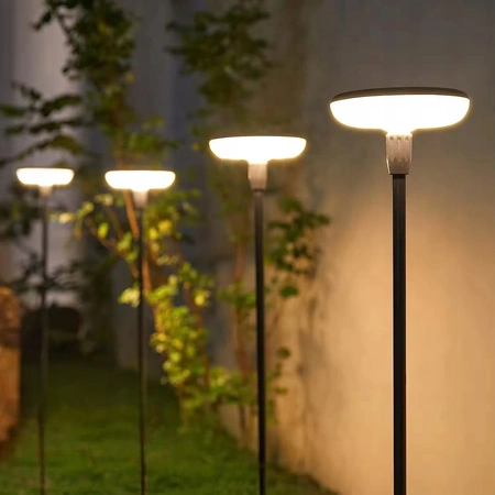 LED solárna záhradná lampa poháňaná stojacim stĺpikom 78 cm 4000K IP64 so súmrakovým senzorom