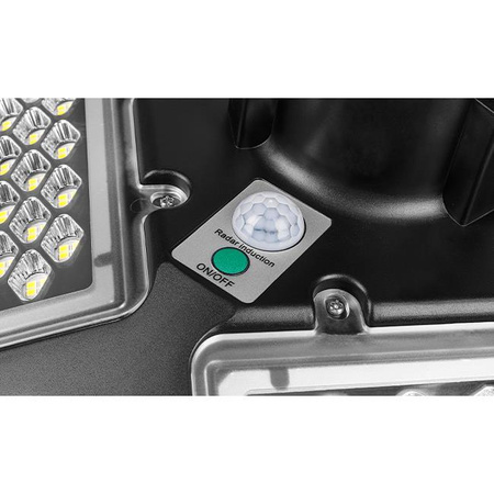 Solárne záhradné svietidlo LED 200W 5000K, studená biela so senzorom pohybu a súmraku čierne IP65 Masterled