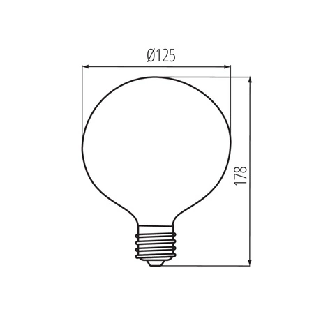 LED žiarovka E27 Edison G125 7W = 55W 725lm 2500K teplá biela jantár XLED Filament Kanlux
