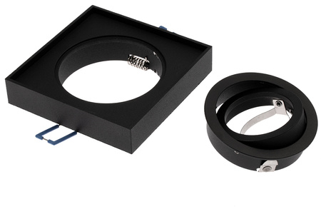 Set HALOGEN TUBE Spot Movable MIDI GU10 Square Black 20mm + LED GU10 6W 4000K LUMILED