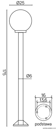 Vonkajšie záhradné svietidlo Standing BALLS K 5002/1/K 250 E27 175cm Su-Ma