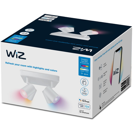 Stropné svietidlo LED SPOT 4x 5W WHITE + RGB SMART WiFi WiZ