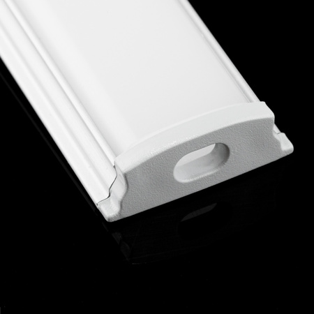 Hliníkový profil pre LED KM34 Silver Povrchová montáž 1m + Mliečny kryt + Koncové krytky