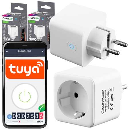 2x WiFi inteligentná zásuvka Wattmeter Timer TUYA SMART NIVO LUMILED