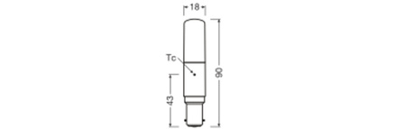 LED žiarovka T18 Tubular B15d 8W = 75W 1055lm 2700K teplá biela 320° Dimmable SPECIAL Osram