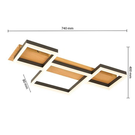 Luster LED stropné svietidlo dekoratívne 70W 3000-6500 CCT stmievateľné pilotné čiernohnedé Masterled