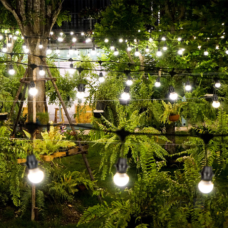 Vonkajšia záhradná svetelná reťaz 5x E27 čierna IP44 5m Kréta Kobi