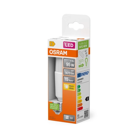 LED žiarovka E27 kapsula 11W = 95W 1470lm 2700K teplá biela 240° Osram