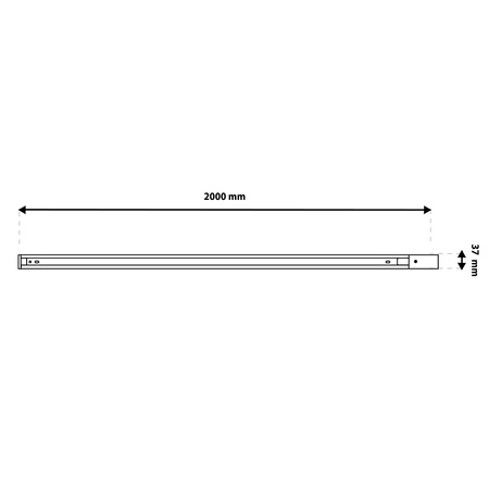 Čierna jednofázová hliníková prípojnica pre reflektory 200cm LUMILED