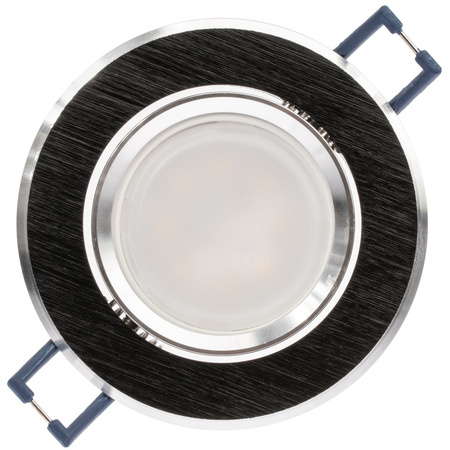 Svietidlo HALOGEN na zapustenú montáž Pohyblivé okrúhle čierne kartáčované GU10