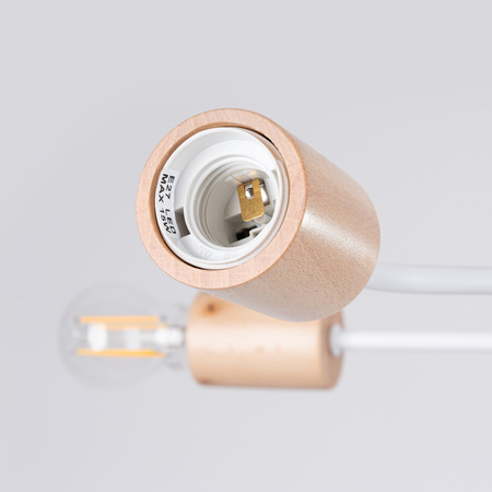 Stropné svietidlo 4x E27 Prírodné drevo Biela Timbo Peach Puff SL.1665 Sollux