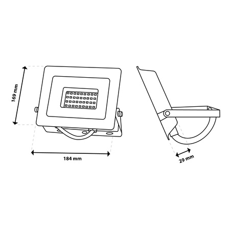 LED reflektor ZUNA2 50W 4500lm 4000K IP65 Black LUMILED