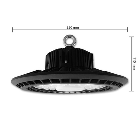 LED High Bay priemyselné závesné svietidlo 200W 5000K studené 90° stmievateľné čierne IP65 Masterled