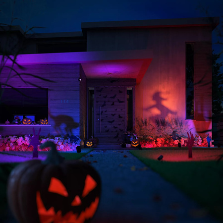 Záhradné nástenné LED vonkajšie fasádne svietidlo 15,8 W 1180 lm IP65 Biela a farebná Ambiance RGB + TW Black Smart SMART Zigbee Bluetooth Impress LowVolt Philips HUE