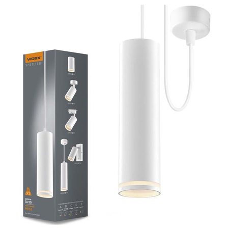 Stropné závesné svietidlo TUBA 1x GU10 TATUM White Videx