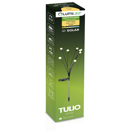 Solárne guľové svietidlo 70 cm TULIO IP44 3000K LUMILED