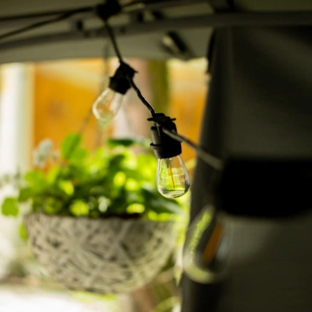 Záhradná vonkajšia svetelná reťaz Girland 10m 10x žiarovky E27 2W 3000K NARCI Lumiled