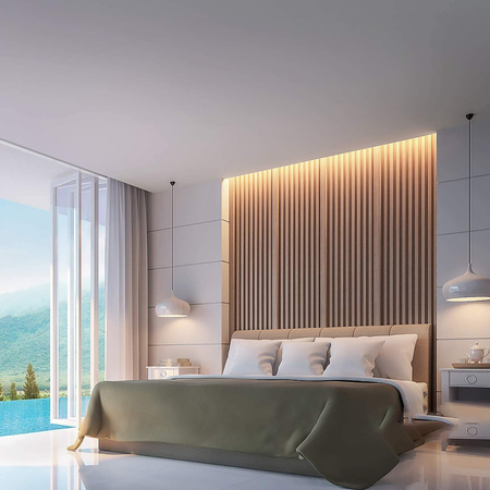 LED rohový hliníkový profil eloxovaný 2 m s matným difúzorom pre LED pásy + koncovky Ecolight série R