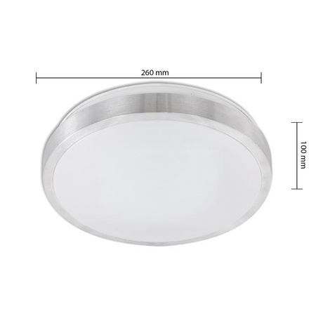 Plafond LED stropné svetlo do kúpeľne Povrchová montáž 16W 1120lm 4000K, neutrálna biela 140° okrúhla biela IP44 Solen Masterled