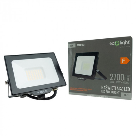 LED reflektor 30W 2700lm 4000K neutrálna biela IP65 NL-1 Ecolight