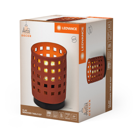 Stolná lampa Stolné svietidlo Stojace dekoratívne E27 Hnedá USB-C Dekor Ledvance