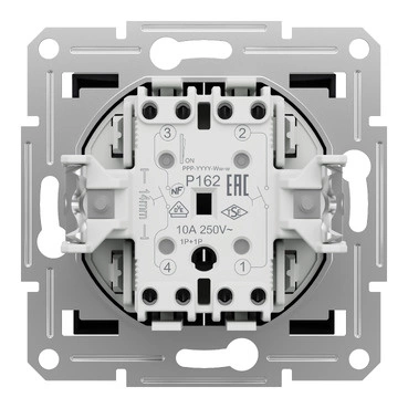 Dvojitý spínač bez rámčeka NO kontakt Antracit Asfora Schneider