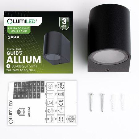 Záhradné nástenné svietidlo Vonkajšie svietidlo GU10 čierne