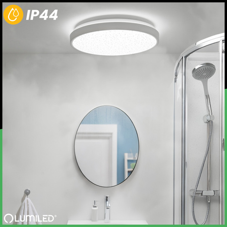 LED stropný plafón s povrchovou montážou 36W 4000K CELIS Round IP44 White Ring ALS LUMILED