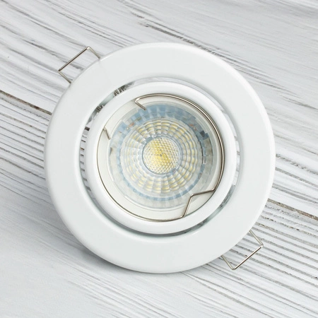 Svietidlo HALOGEN na zapustenú montáž Pohyblivý okrúhly biely plech GU10 MR16