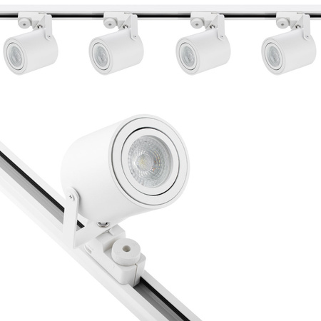 Osvetľovacia sada prípojníc 2 m + 4x LED reflektor GU10 biely matný