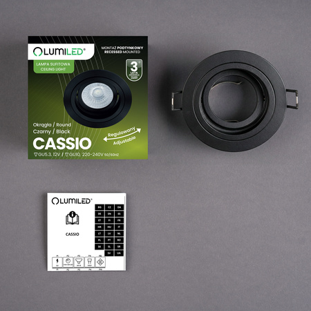 Svietidlo HALOGEN GU10 MR16 kruhové čierne CASSIO LUMILED