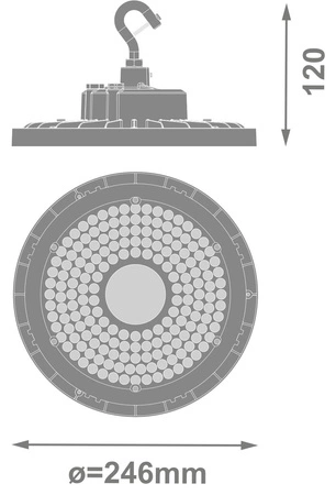 LED priemyselné svietidlo 95W 17100lm čierne IP66 IK10 High Bay V Ledvance