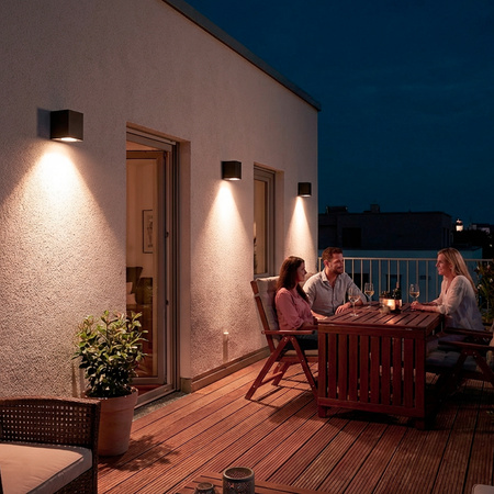 Záhradné nástenné svietidlo fasáda Vonkajšie svietidlo GU10 Black Square